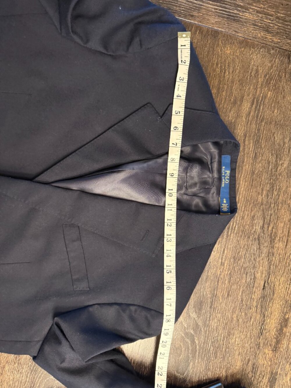 Polo Ralph Lauren Classic Fit Navy Wool Blend Blazer 44R Gold Buttons - Picture 5 of 10